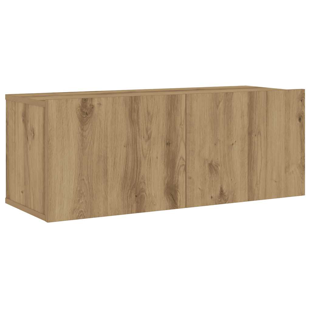 6 Piece Wall-mounted TV Cabinet Set Artisan Oak Engineered Wood