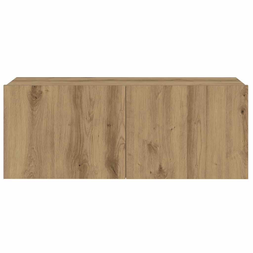 6 Piece Wall-mounted TV Cabinet Set Artisan Oak Engineered Wood