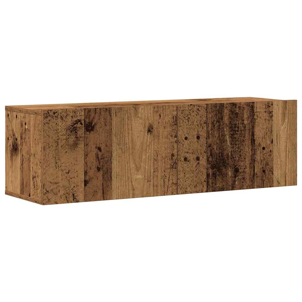 6 Piece Wall-mounted TV Cabinet Set Old Wood Engineered Wood