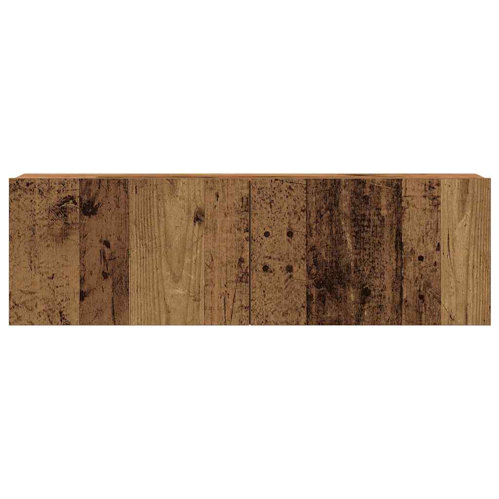 6 Piece Wall-mounted TV Cabinet Set Old Wood Engineered Wood