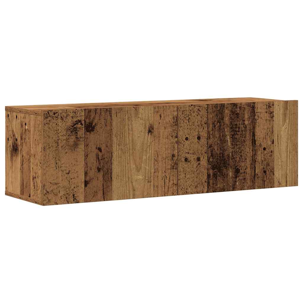 4 Piece Wall-mounted TV Cabinet Set Old Wood Engineered Wood