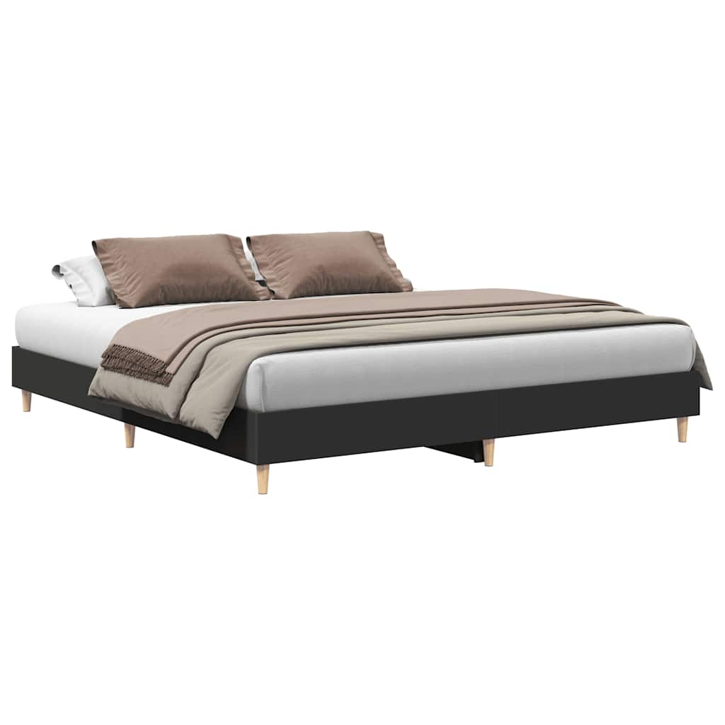 vidaXL Bed Frame without Mattress Black 180x200cm Engineered Wood