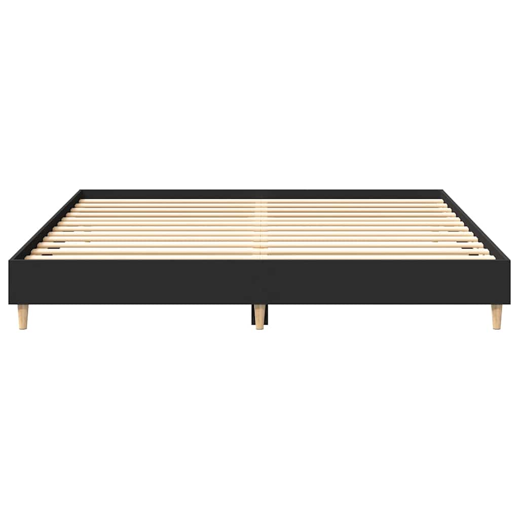 vidaXL Bed Frame without Mattress Black 180x200cm Engineered Wood