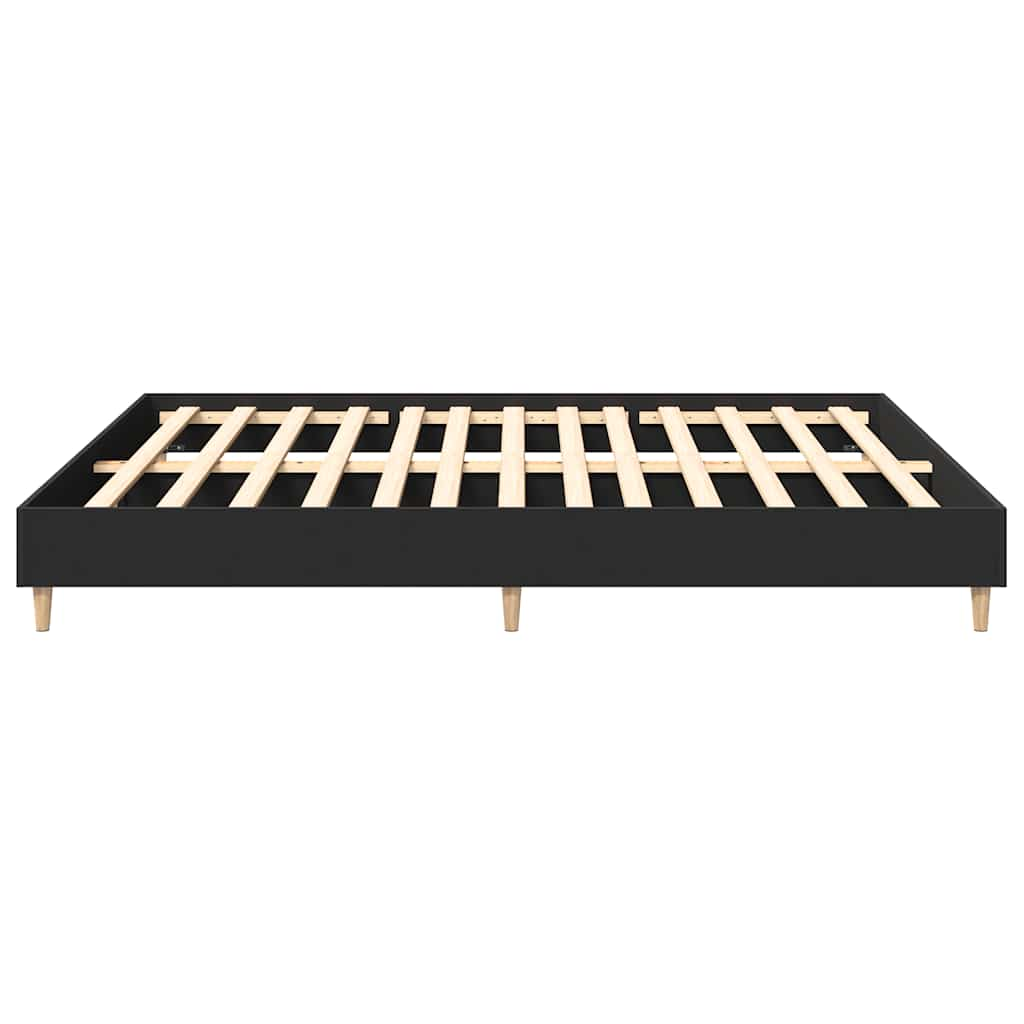 vidaXL Bed Frame without Mattress Black 180x200cm Engineered Wood