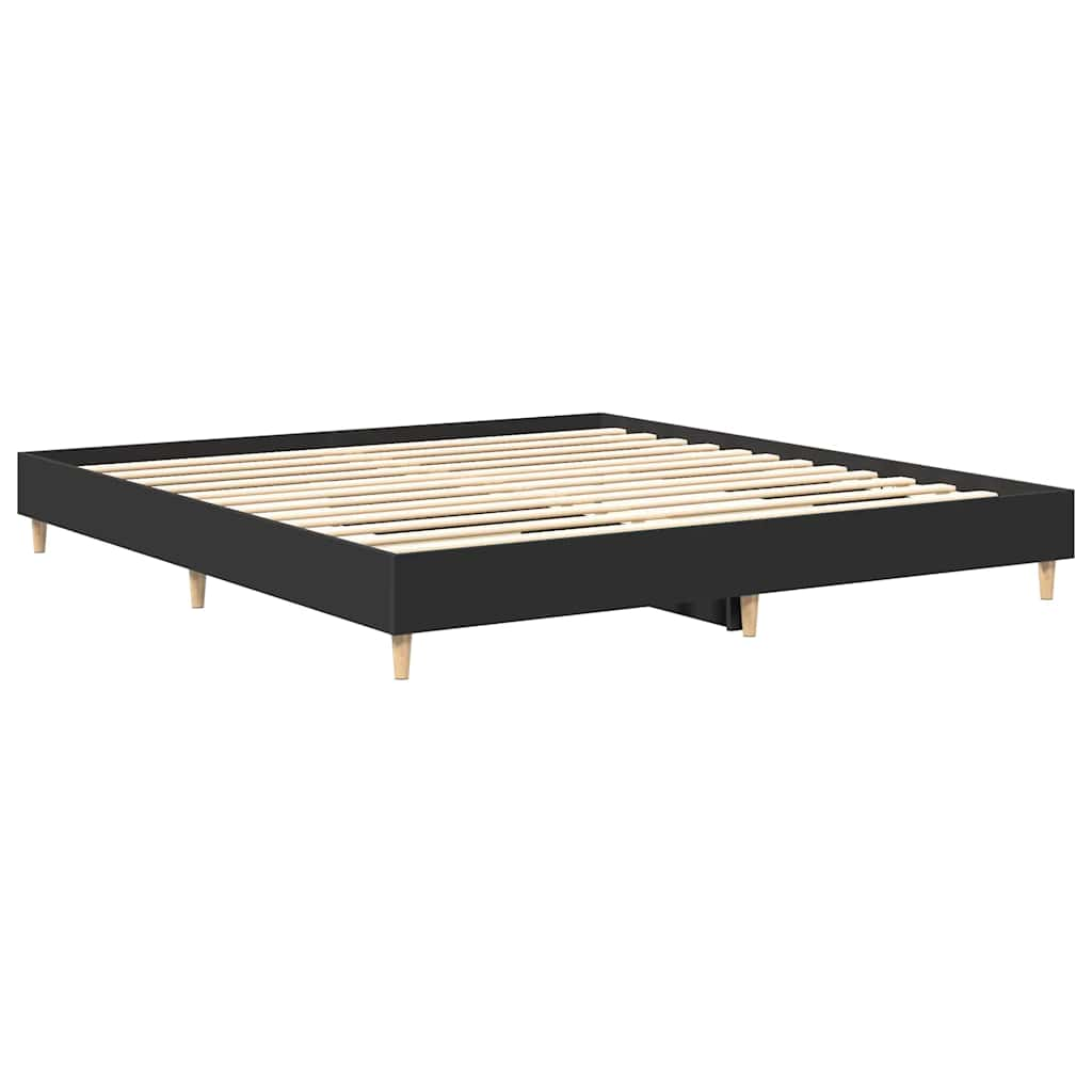 vidaXL Bed Frame without Mattress Black 180x200cm Engineered Wood