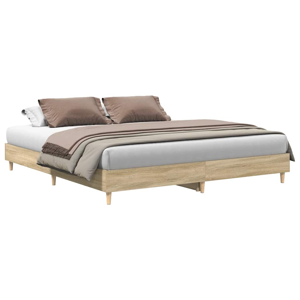 vidaXL Bed Frame without Mattress Sonoma Oak 180x200cm Engineered Wood