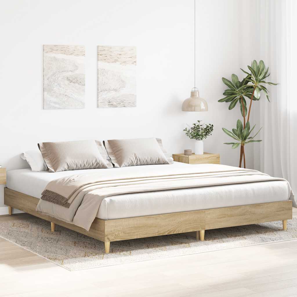 vidaXL Bed Frame without Mattress Sonoma Oak 180x200cm Engineered Wood