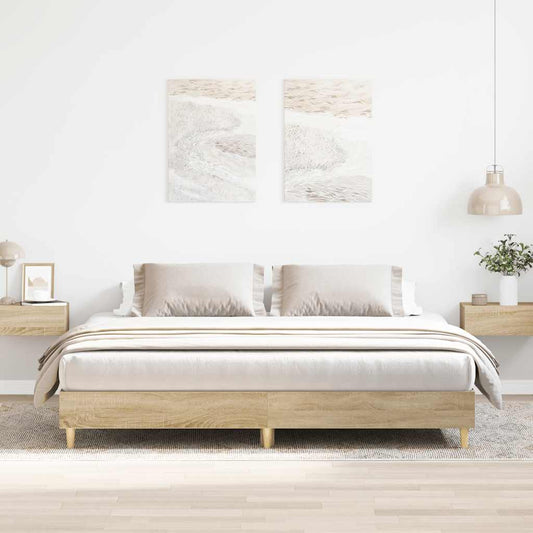 vidaXL Bed Frame without Mattress Sonoma Oak 180x200cm Engineered Wood