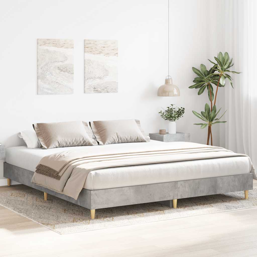 vidaXL Bed Frame without Mattress Concrete Grey 180x200cm Engineered Wood