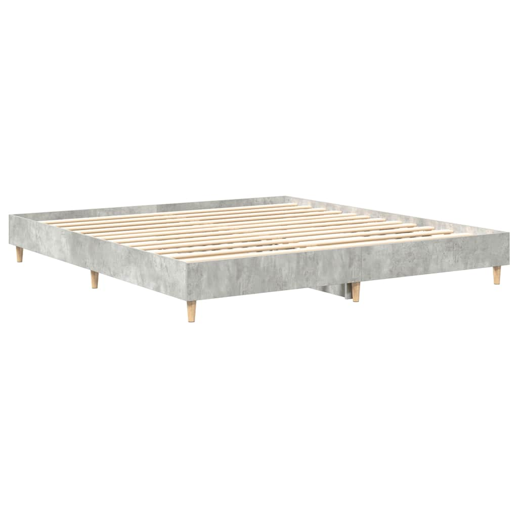 vidaXL Bed Frame without Mattress Concrete Grey 180x200cm Engineered Wood