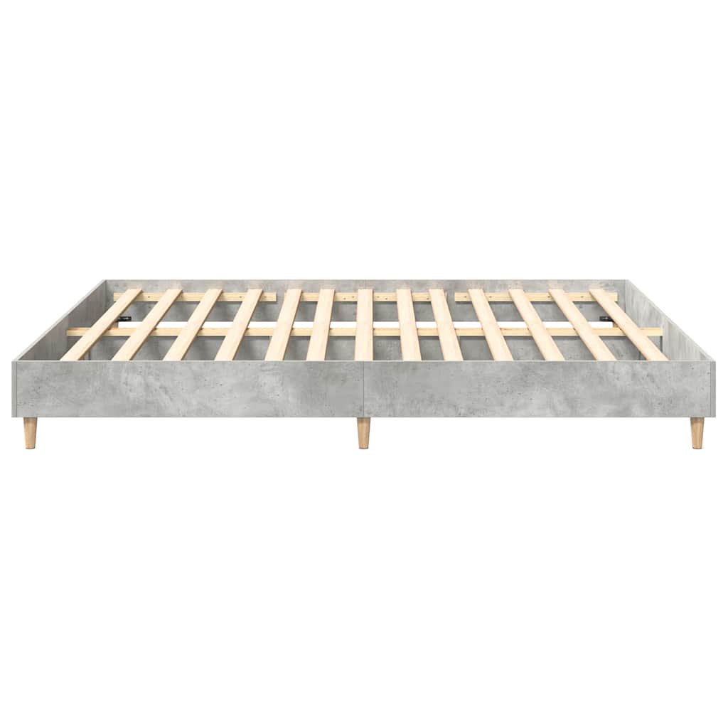 vidaXL Bed Frame without Mattress Concrete Grey 180x200cm Engineered Wood