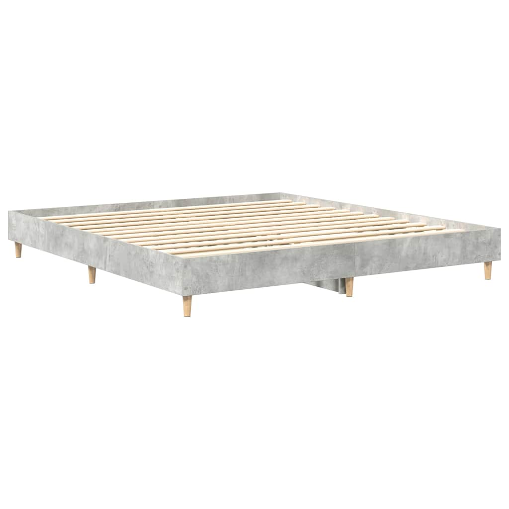 vidaXL Bed Frame without Mattress Concrete Grey 180x200cm Engineered Wood