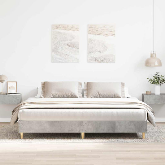 vidaXL Bed Frame without Mattress Concrete Grey 180x200cm Engineered Wood