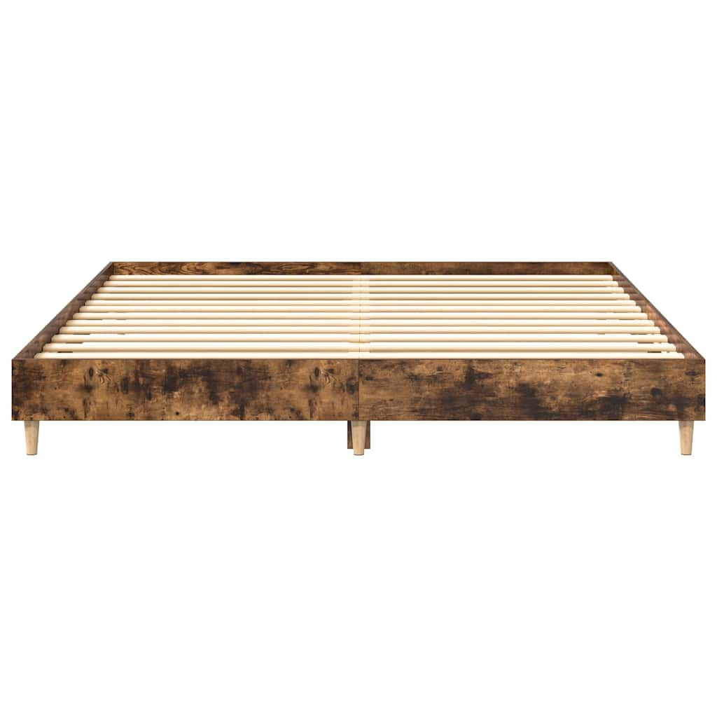 vidaXL Bed Frame without Mattress Smoked Oak 180x200cm Engineered Wood