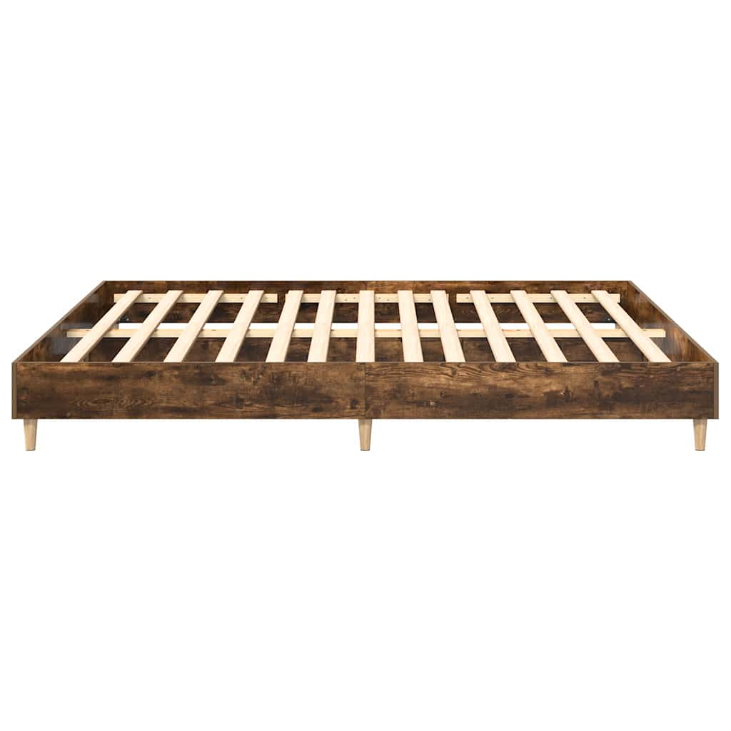 vidaXL Bed Frame without Mattress Smoked Oak 180x200cm Engineered Wood