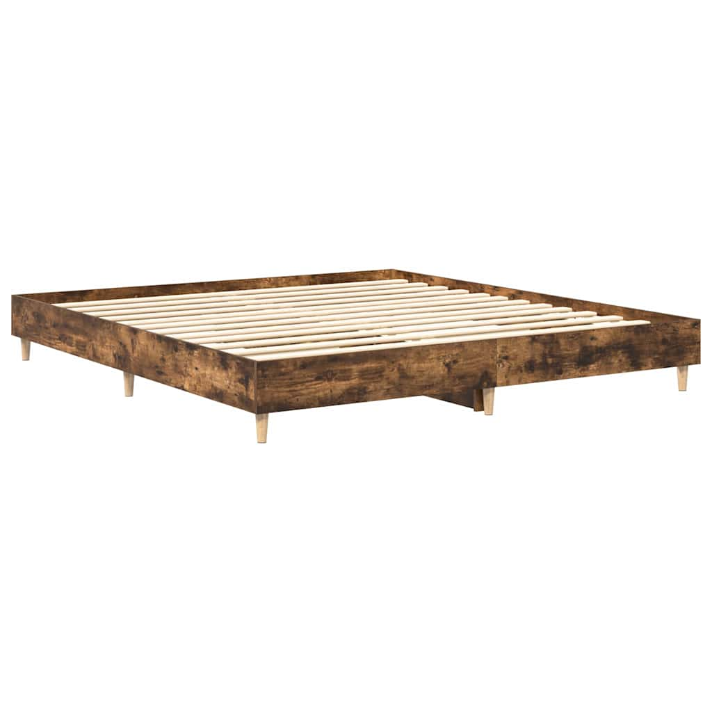 vidaXL Bed Frame without Mattress Smoked Oak 180x200cm Engineered Wood