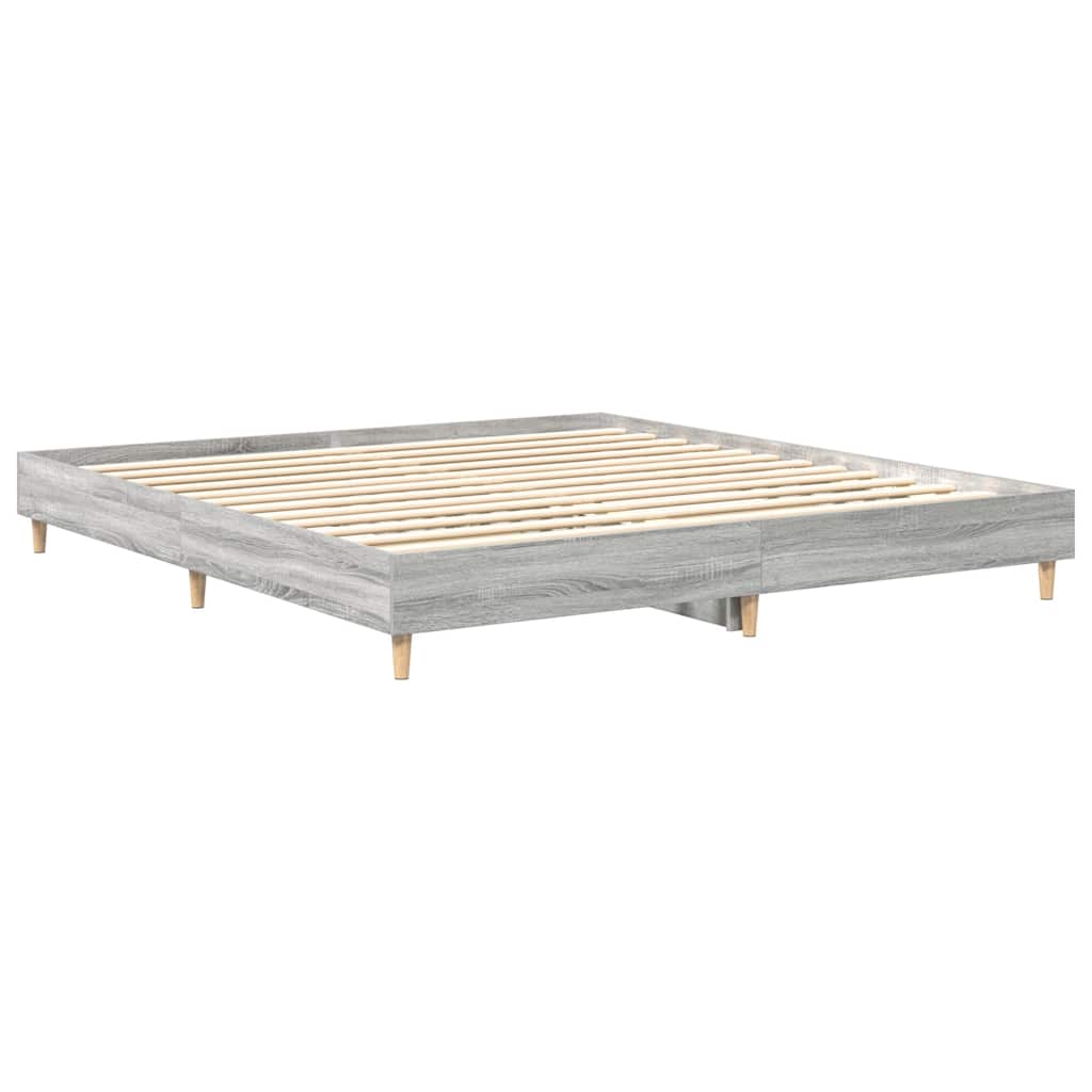 Bed Frame without Mattress Grey Sonoma 180x200cm Engineered Wood