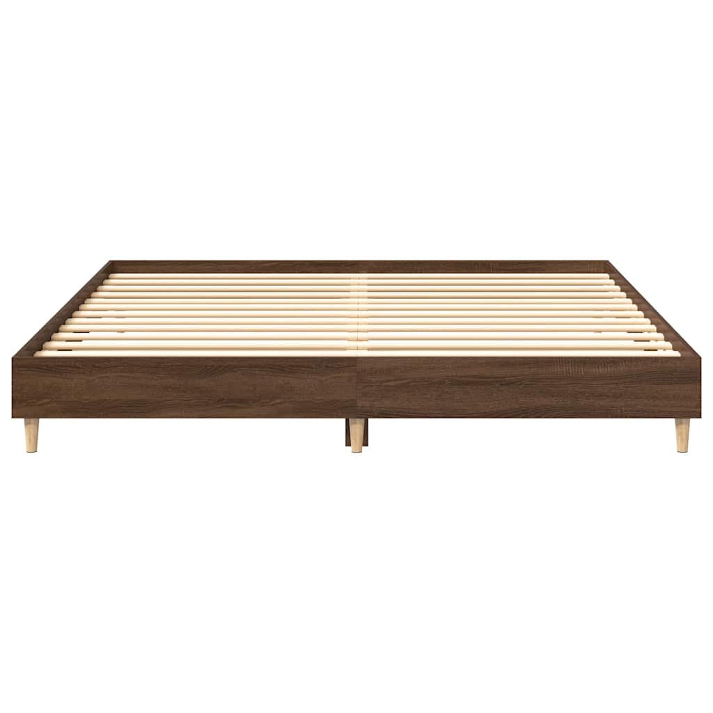 vidaXL Bed Frame without Mattress Brown Oak 180x200cm Engineered Wood