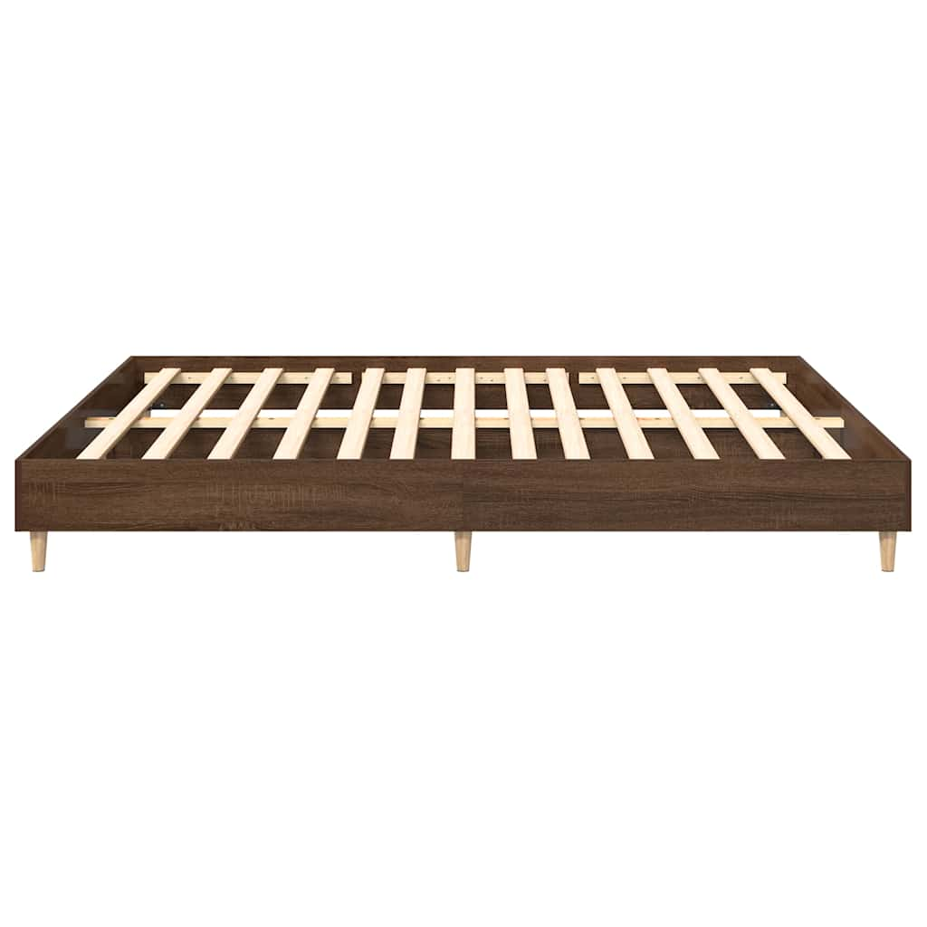 vidaXL Bed Frame without Mattress Brown Oak 180x200cm Engineered Wood