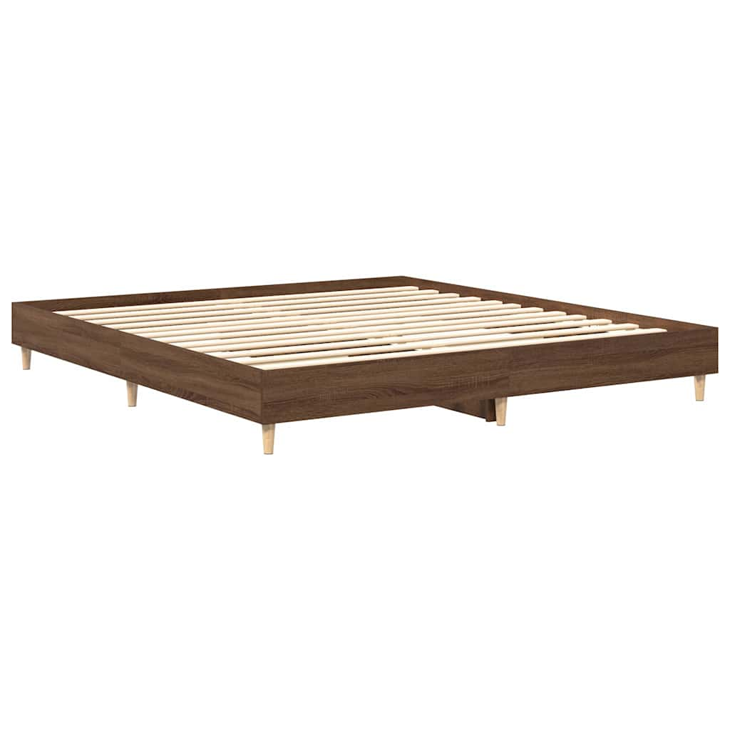 vidaXL Bed Frame without Mattress Brown Oak 180x200cm Engineered Wood