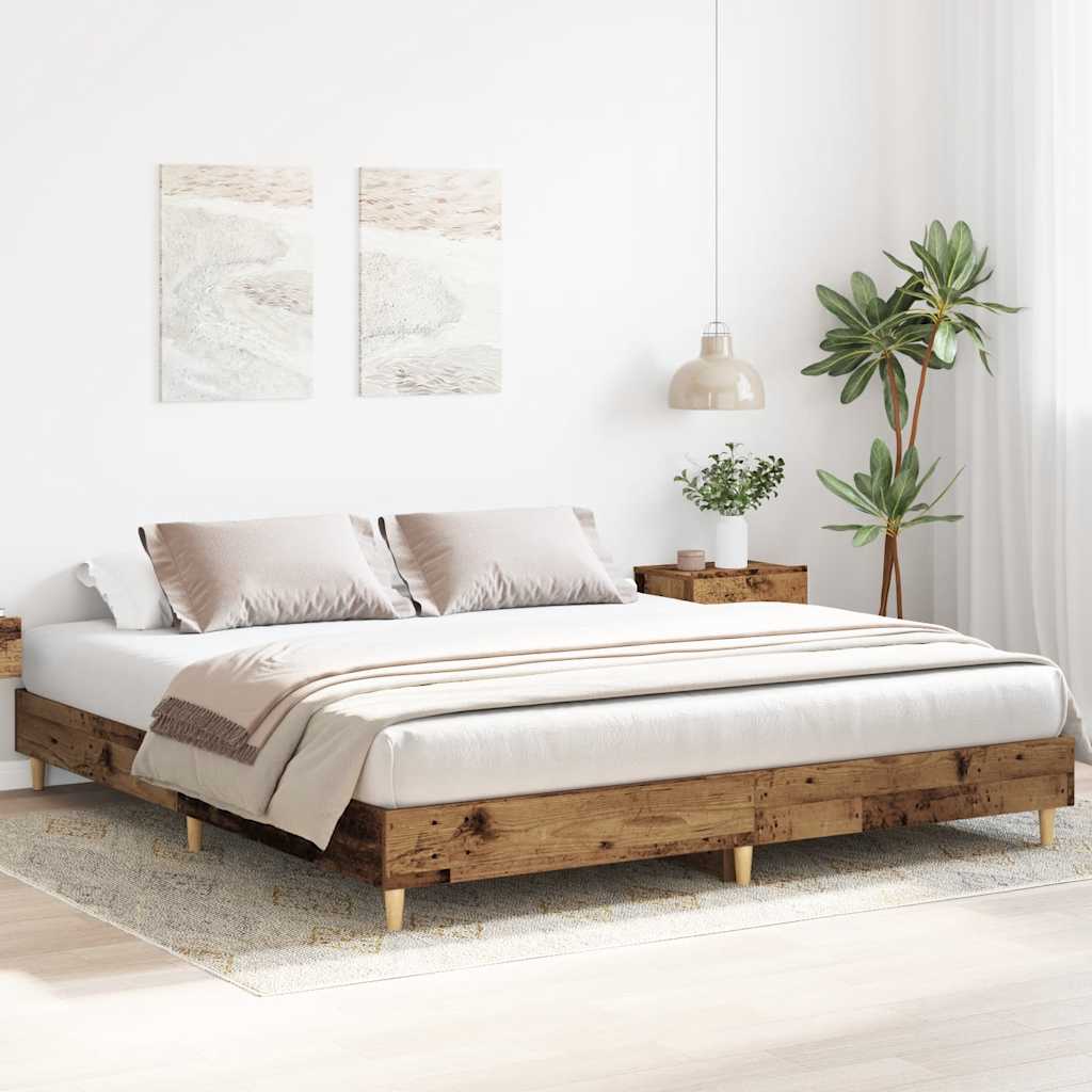 vidaXL Bed Frame without Mattress Old Wood 180x200cm Engineered Wood