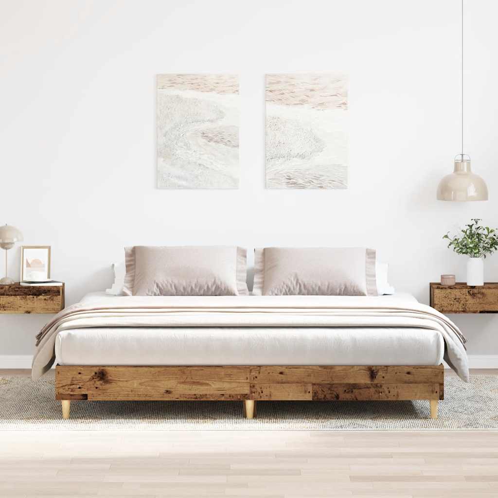 vidaXL Bed Frame without Mattress Old Wood 180x200cm Engineered Wood