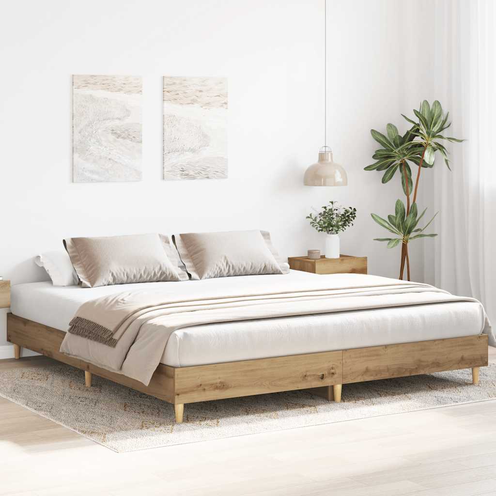 vidaXL Bed Frame without Mattress Artisan Oak 180x200cm Engineered Wood