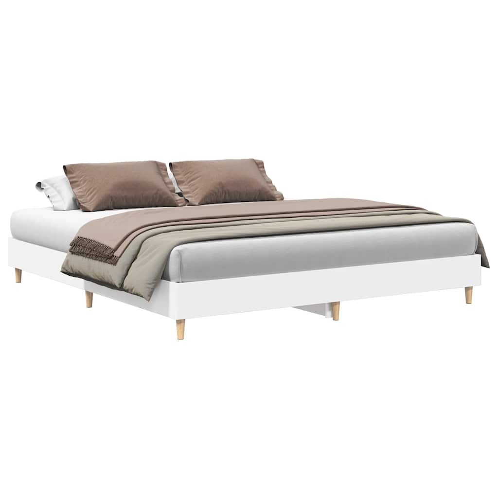 vidaXL Bed Frame without Mattress White 160x200cm Engineered Wood