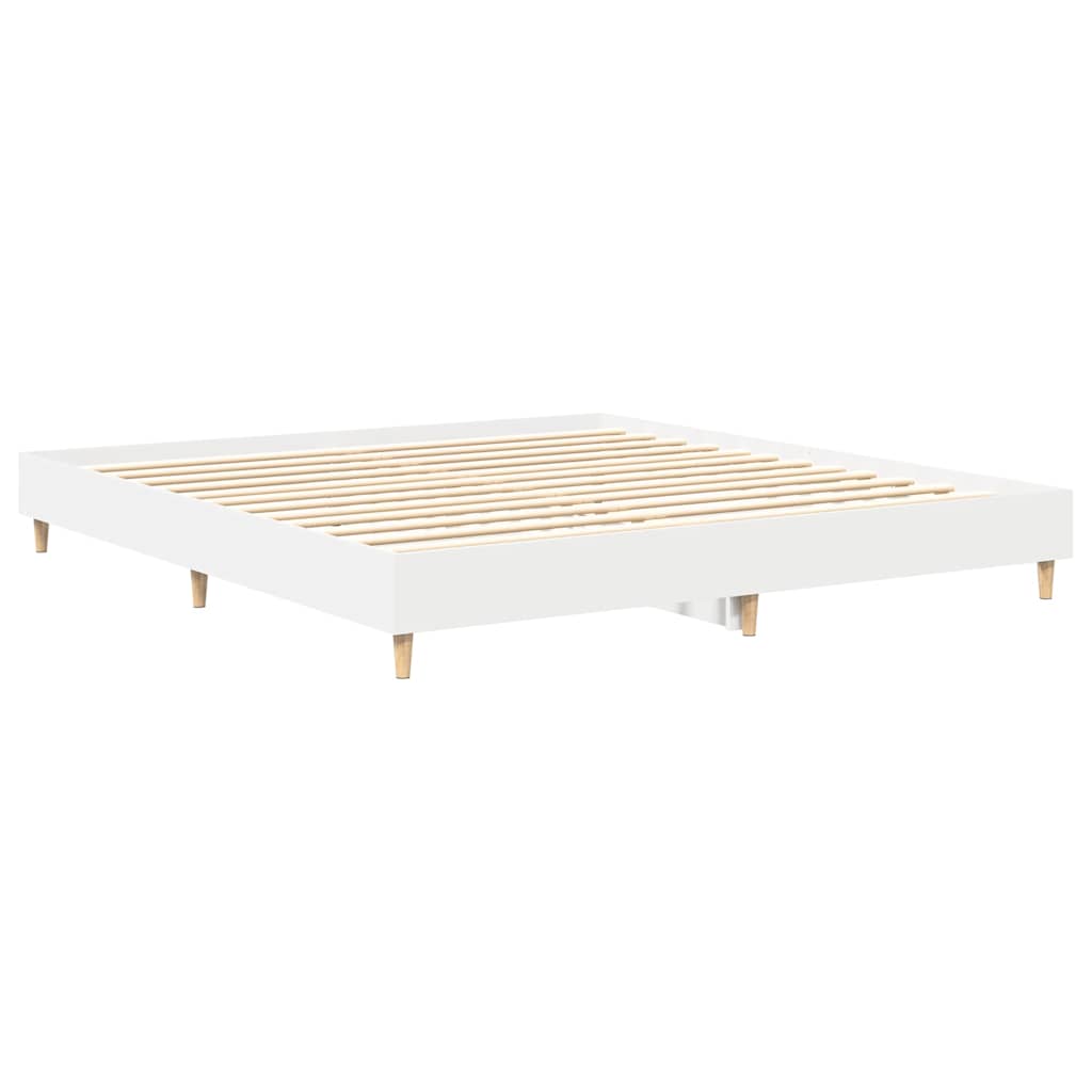 vidaXL Bed Frame without Mattress White 160x200cm Engineered Wood