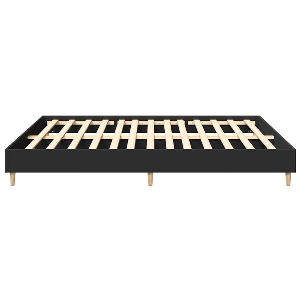 vidaXL Bed Frame without Mattress Black 160x200cm Engineered Wood