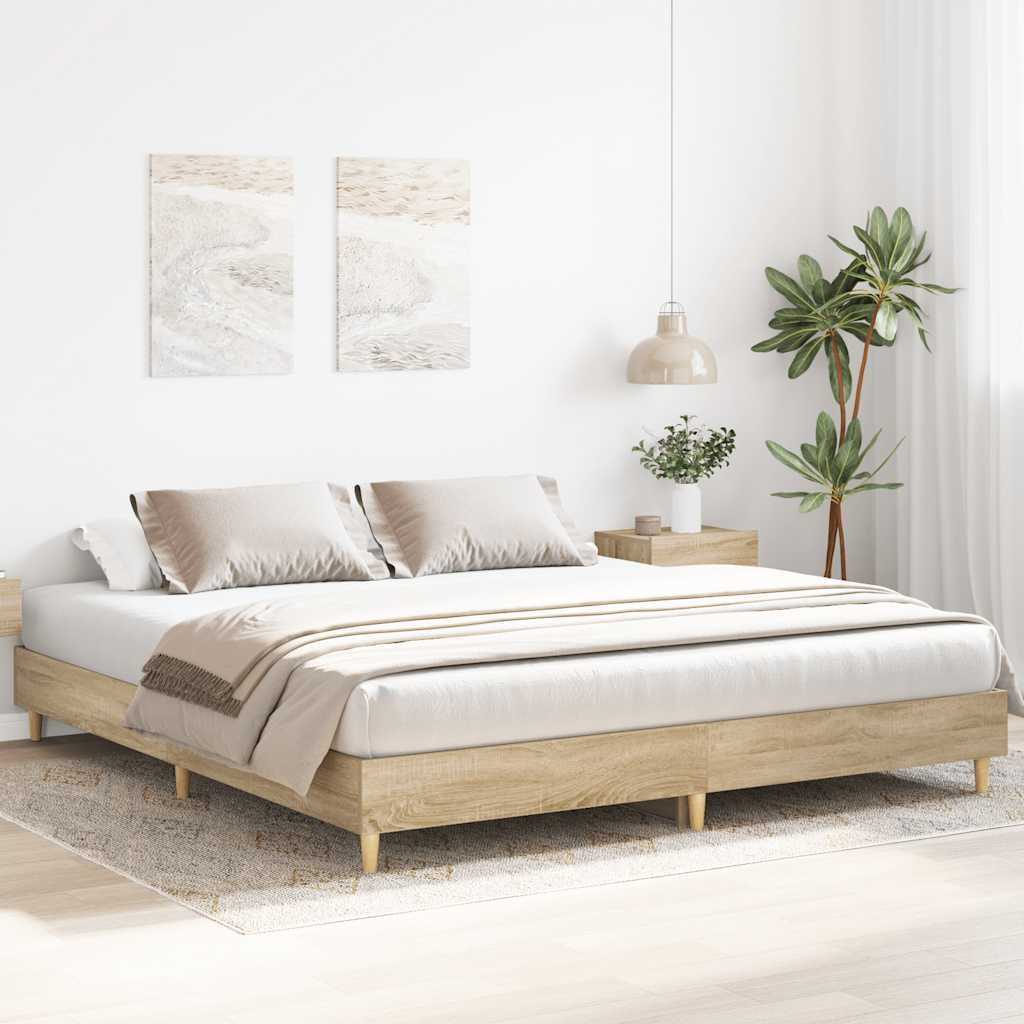 vidaXL Bed Frame without Mattress Sonoma Oak 160x200cm Engineered Wood