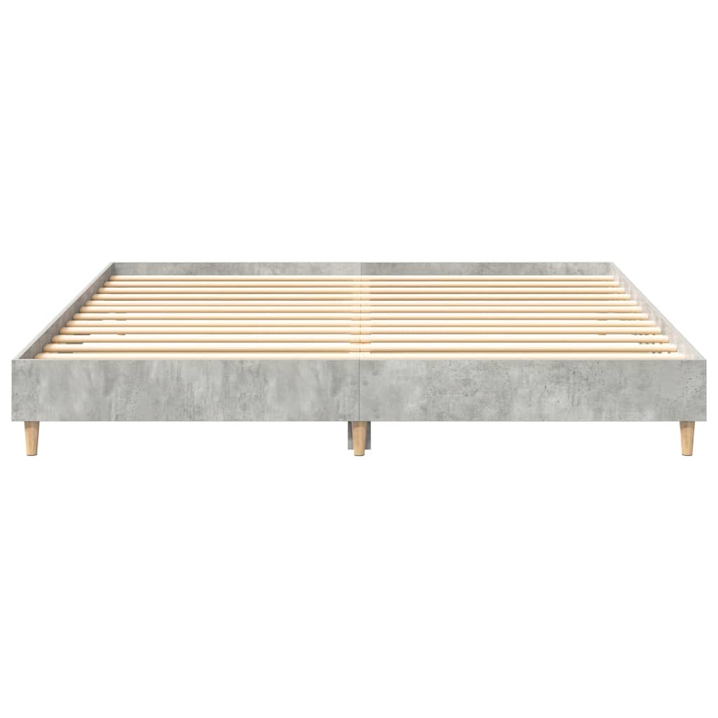 vidaXL Bed Frame without Mattress Concrete Grey 160x200cm Engineered Wood