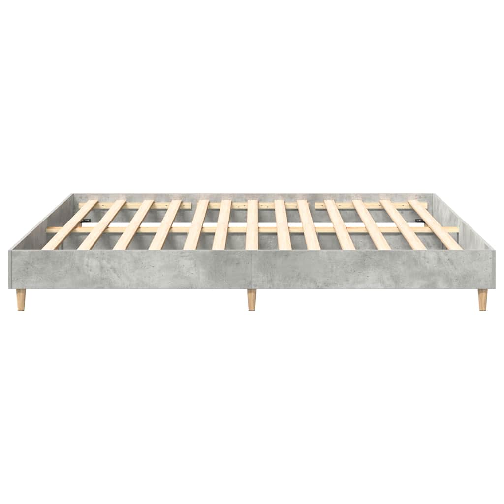 vidaXL Bed Frame without Mattress Concrete Grey 160x200cm Engineered Wood