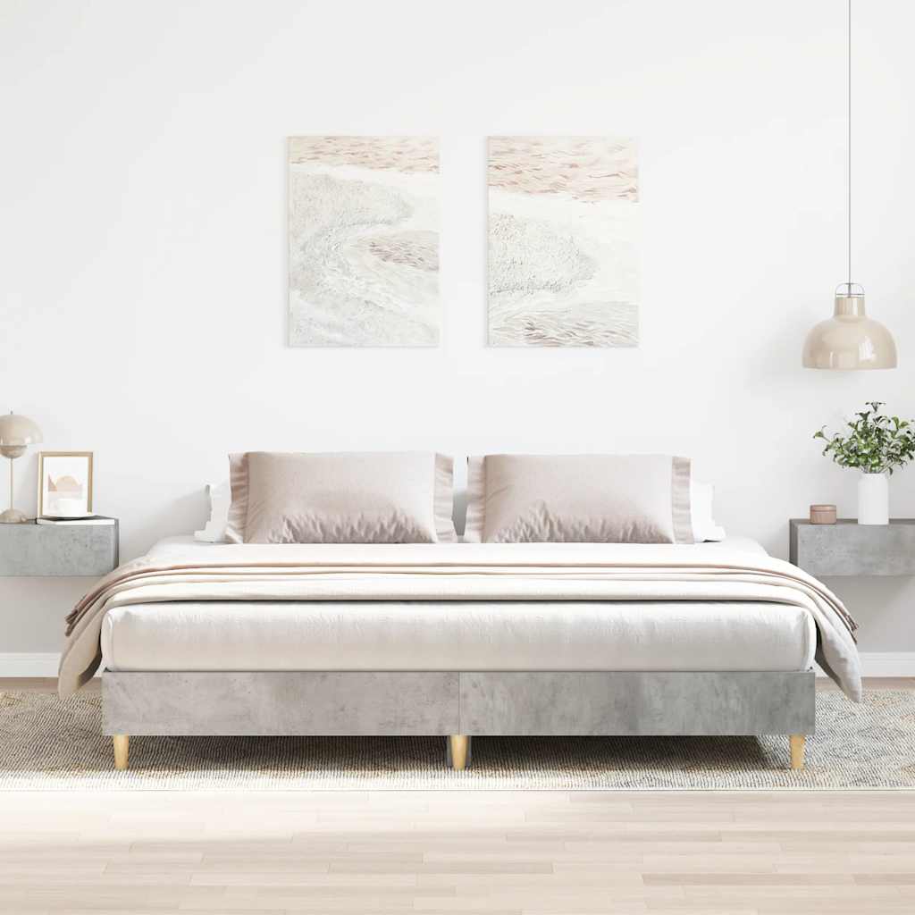 vidaXL Bed Frame without Mattress Concrete Grey 160x200cm Engineered Wood