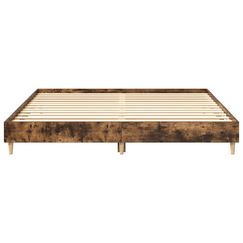 vidaXL Bed Frame without Mattress Smoked Oak 160x200cm Engineered Wood