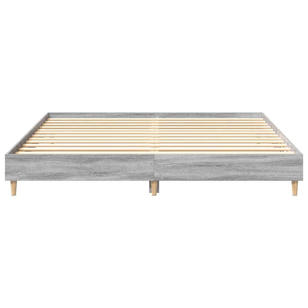 vidaXL Bed Frame without Mattress Grey Sonoma 160x200cm Engineered Wood