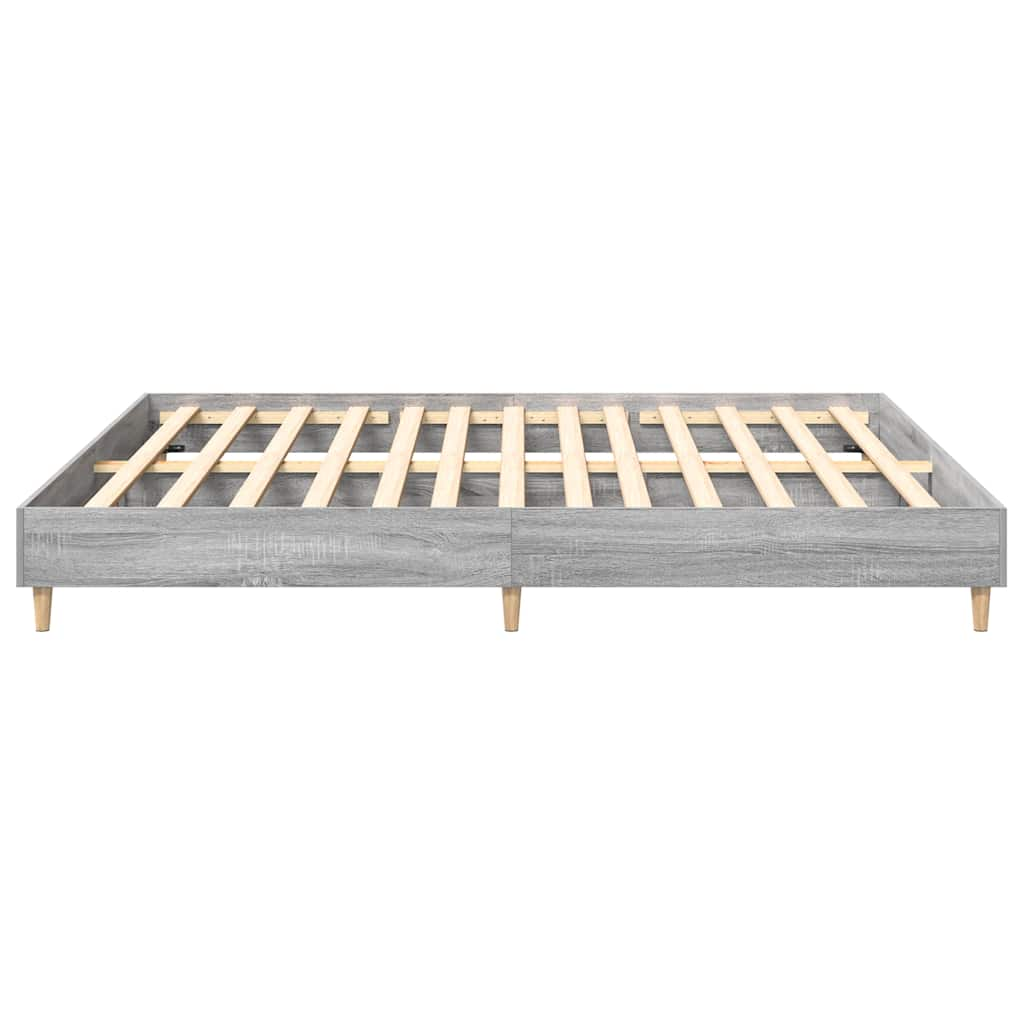 vidaXL Bed Frame without Mattress Grey Sonoma 160x200cm Engineered Wood