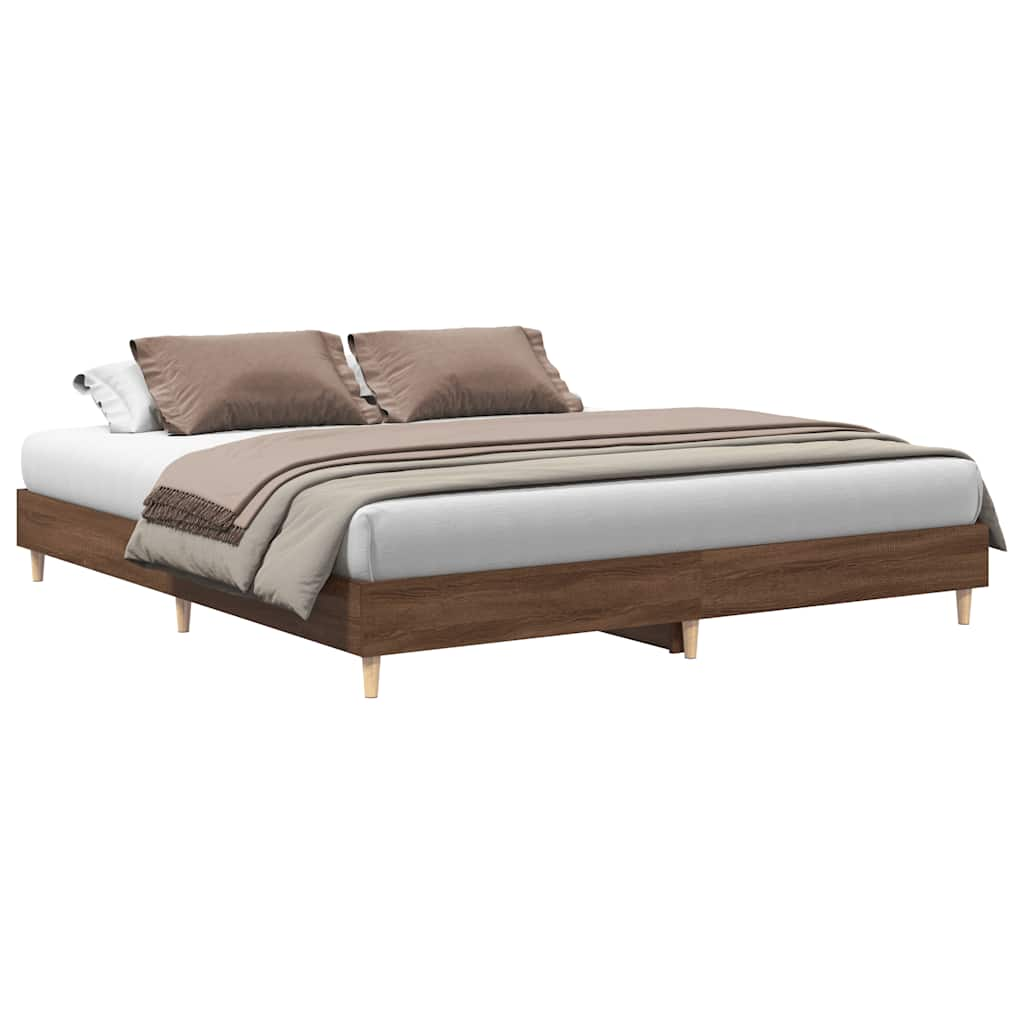 vidaXL Bed Frame without Mattress Brown Oak 160x200cm Engineered Wood