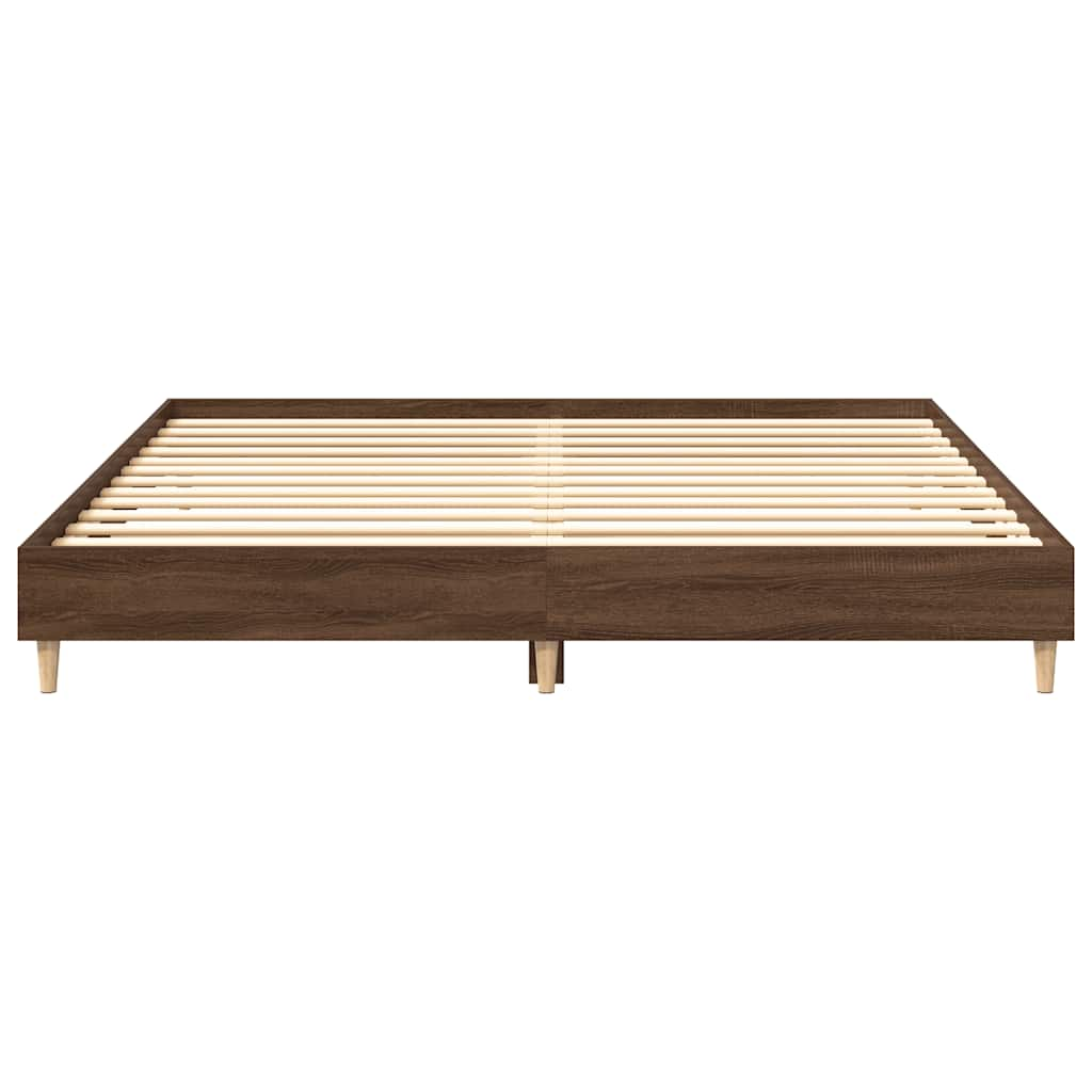 vidaXL Bed Frame without Mattress Brown Oak 160x200cm Engineered Wood