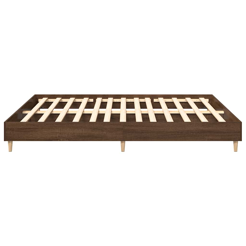 vidaXL Bed Frame without Mattress Brown Oak 160x200cm Engineered Wood