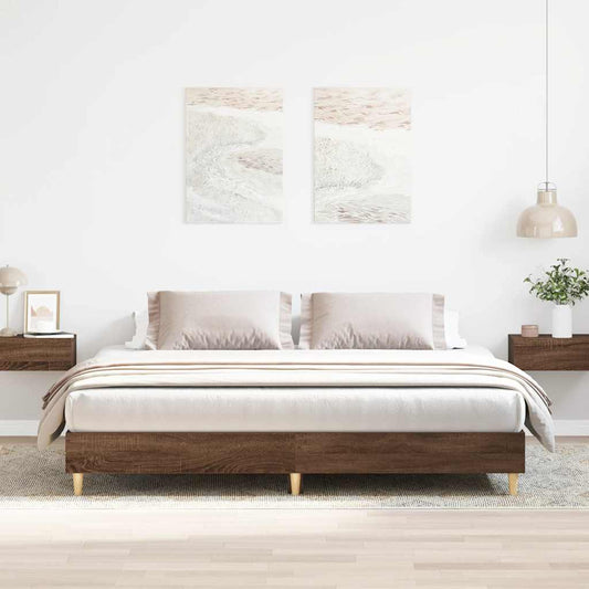 vidaXL Bed Frame without Mattress Brown Oak 160x200cm Engineered Wood