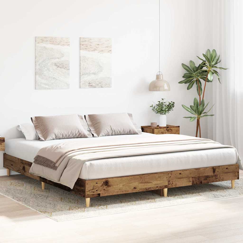 vidaXL Bed Frame without Mattress Old Wood 160x200cm Engineered Wood