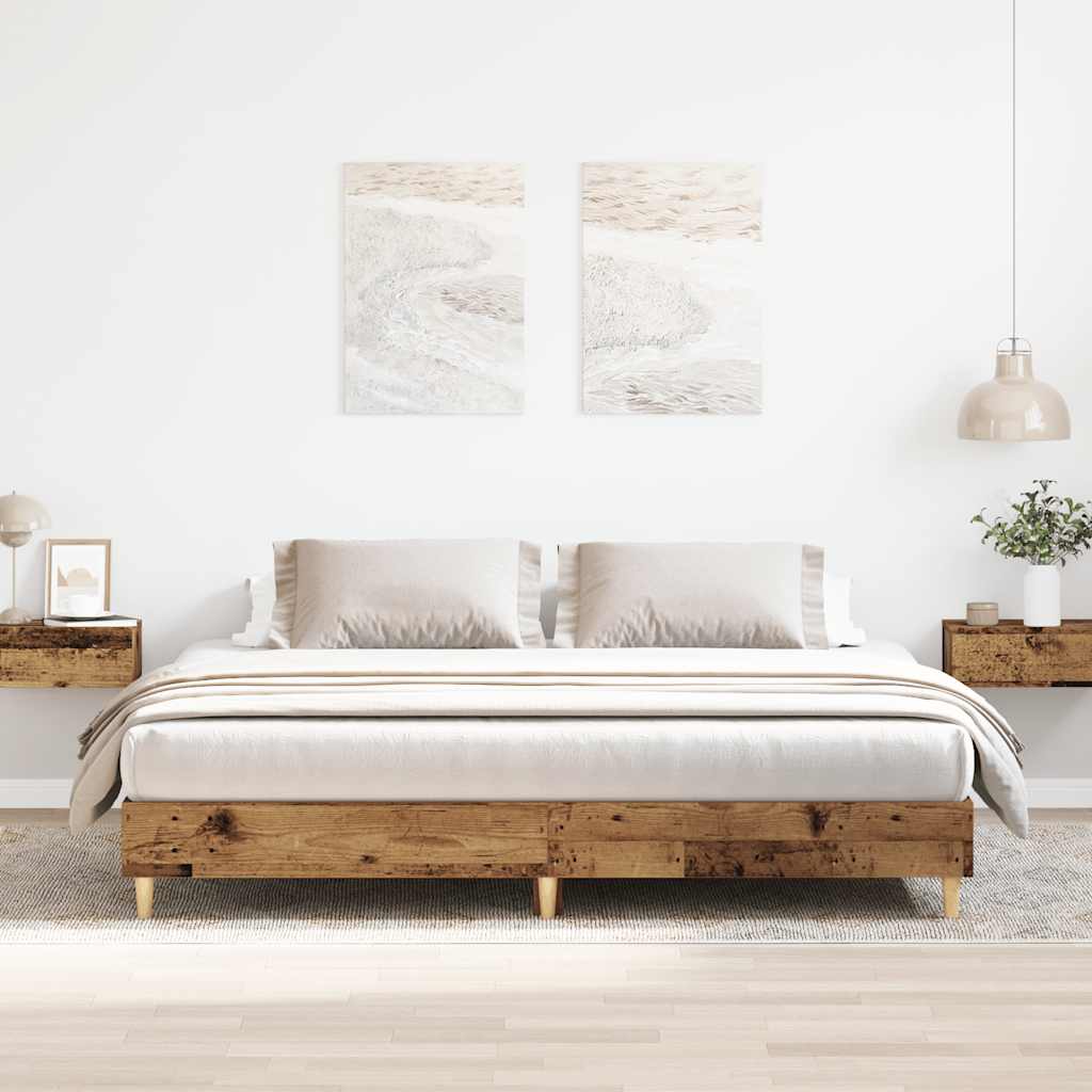 vidaXL Bed Frame without Mattress Old Wood 160x200cm Engineered Wood