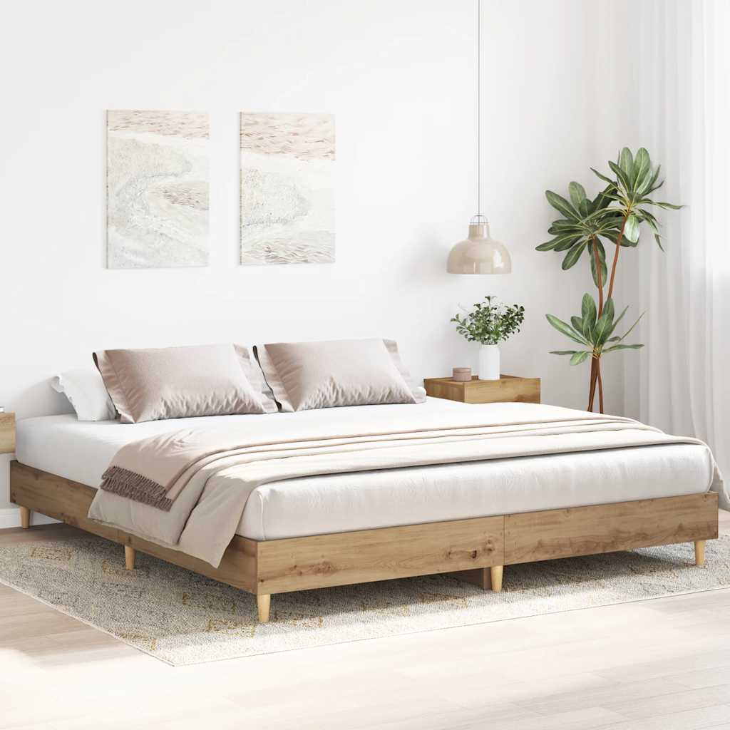 vidaXL Bed Frame without Mattress Artisan Oak 160x200cm Engineered Wood