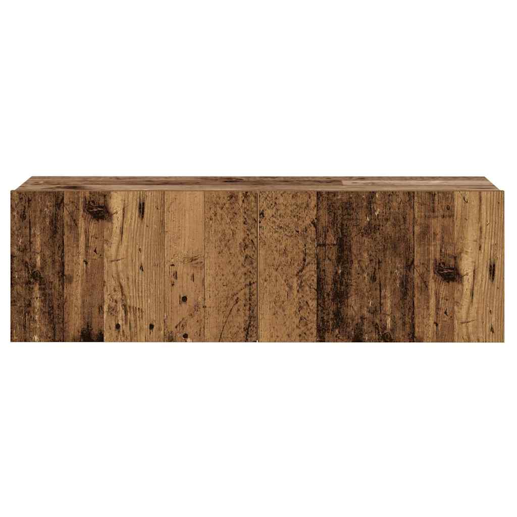 3 Piece Wall-mounted TV Cabinet Set Old Wood Engineered Wood