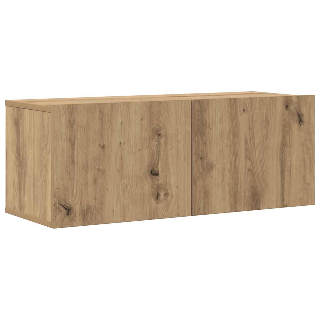 6 Piece Wall-mounted TV Cabinet Set Artisan Oak Engineered Wood