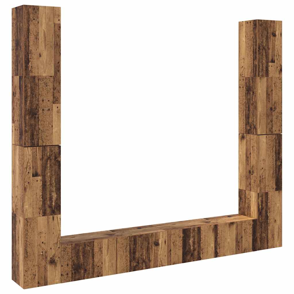 Wall Mounted TV cabinets 6 pcs Old Wood Engineered Wood