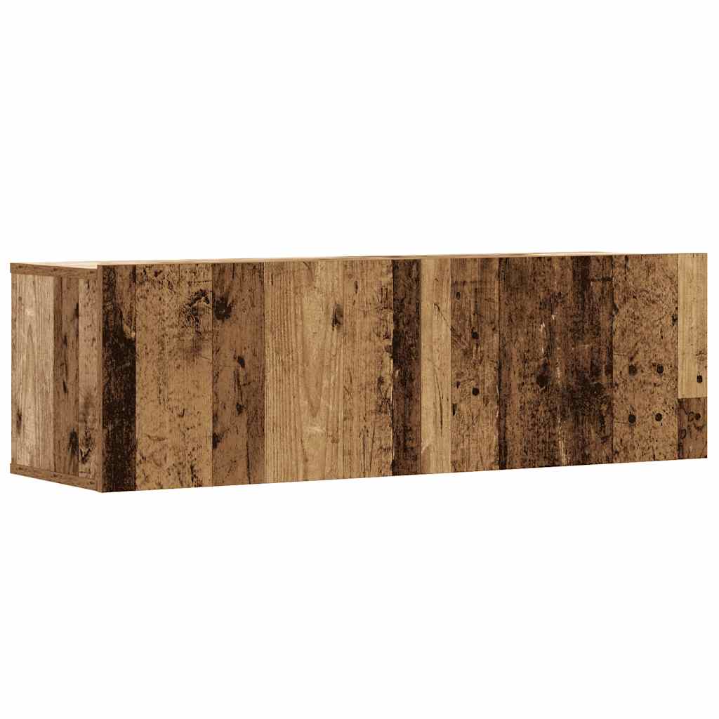 3 Piece Wall-mounted TV Cabinet Set Old Wood 100x30x30 cm Engineered Wood