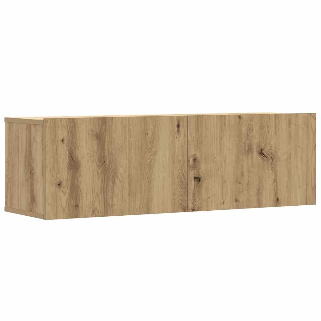 3 Piece Wall-mounted TV Cabinet Set Artisan Oak 100x30x30 cm Engineered Wood