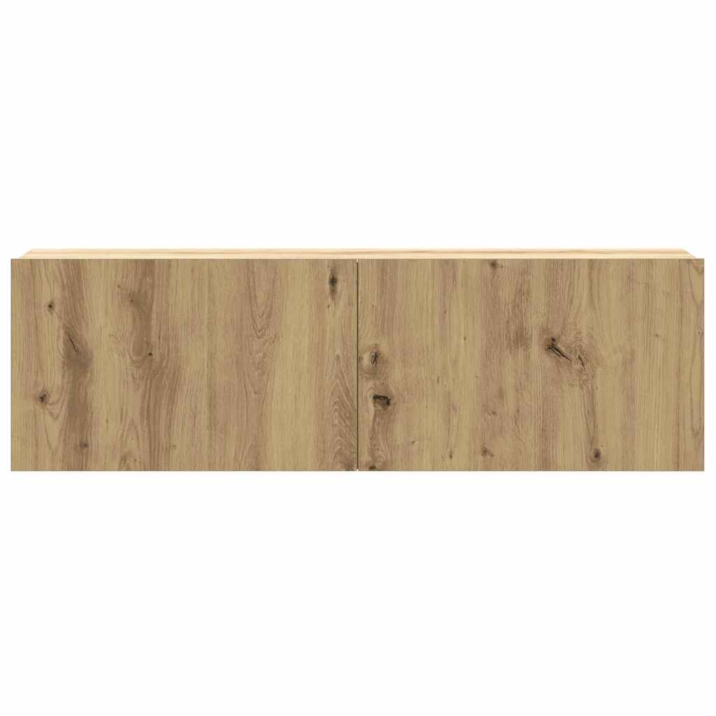 3 Piece Wall-mounted TV Cabinet Set Artisan Oak 100x30x30 cm Engineered Wood
